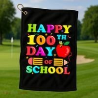 Happy 100th Days Of School Celebration Golf Towel thumb 1