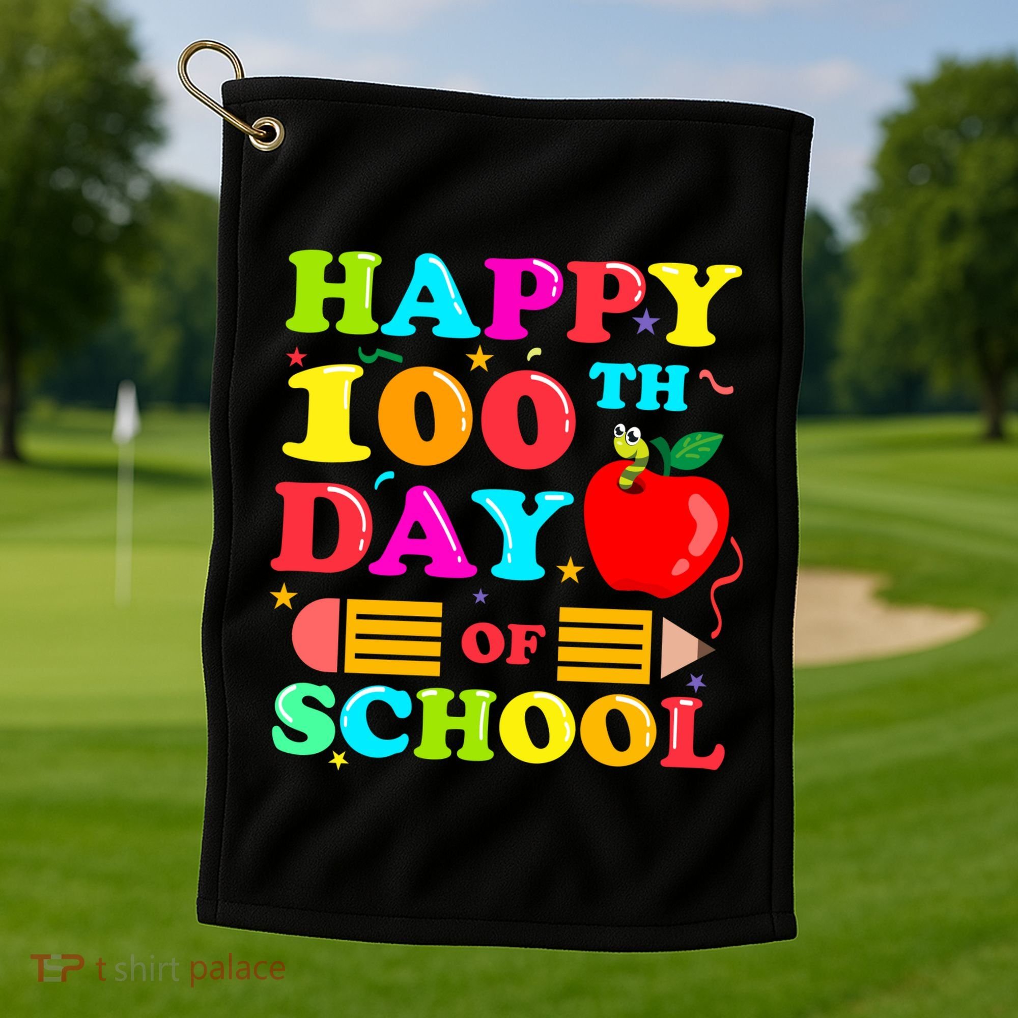 Happy 100th Days Of School Celebration Golf Towel