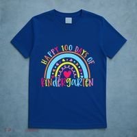 Happy 100 Days Of Kindergarten 100 Day Of School Rainbow Cool Gift T-Shirt thumb 5