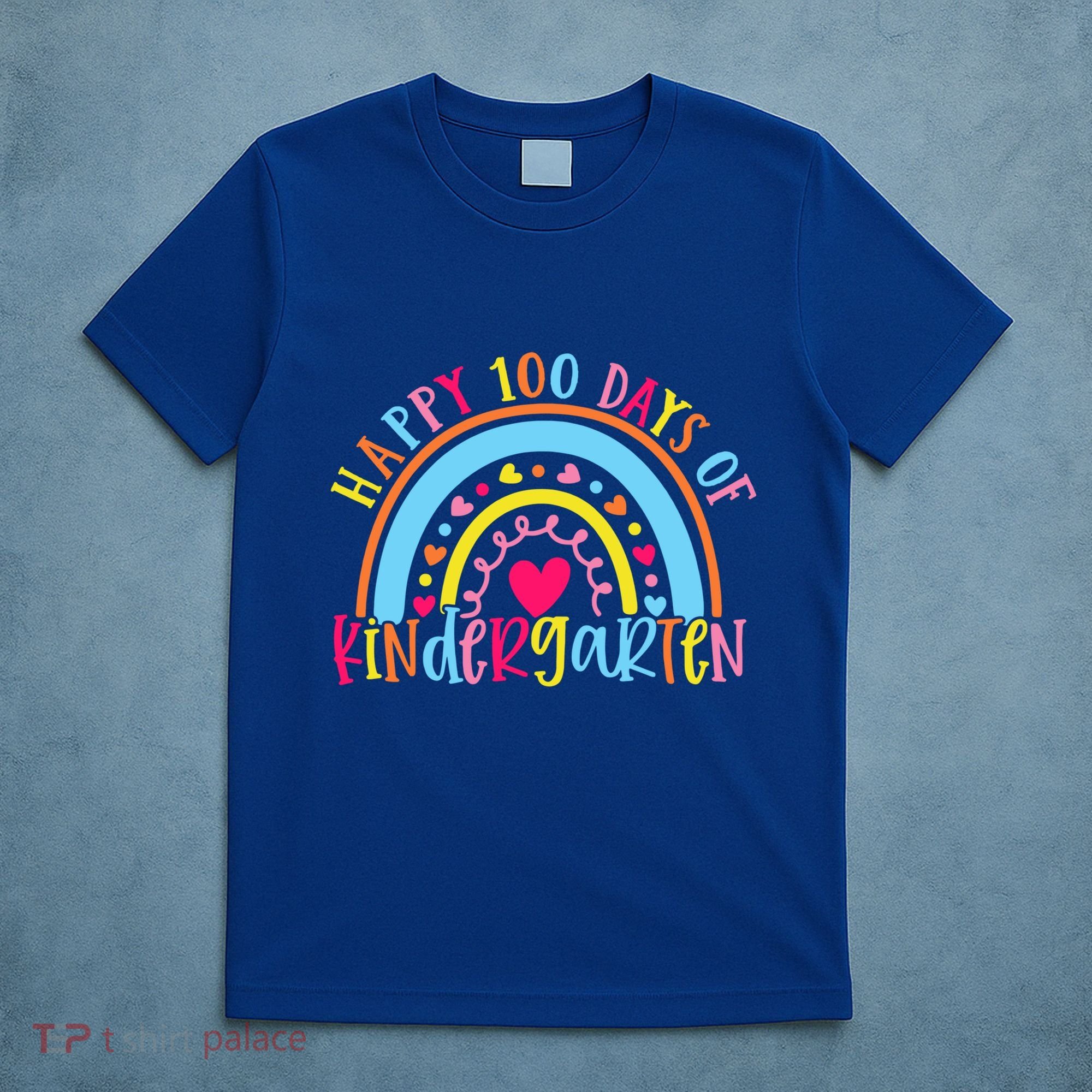 Happy 100 Days Of Kindergarten 100 Day Of School Rainbow Cool Gift T-Shirt