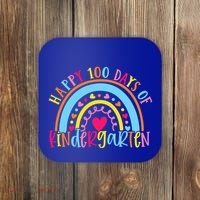 Happy 100 Days Of Kindergarten 100 Day Of School Rainbow Cool Gift Coaster thumb 0