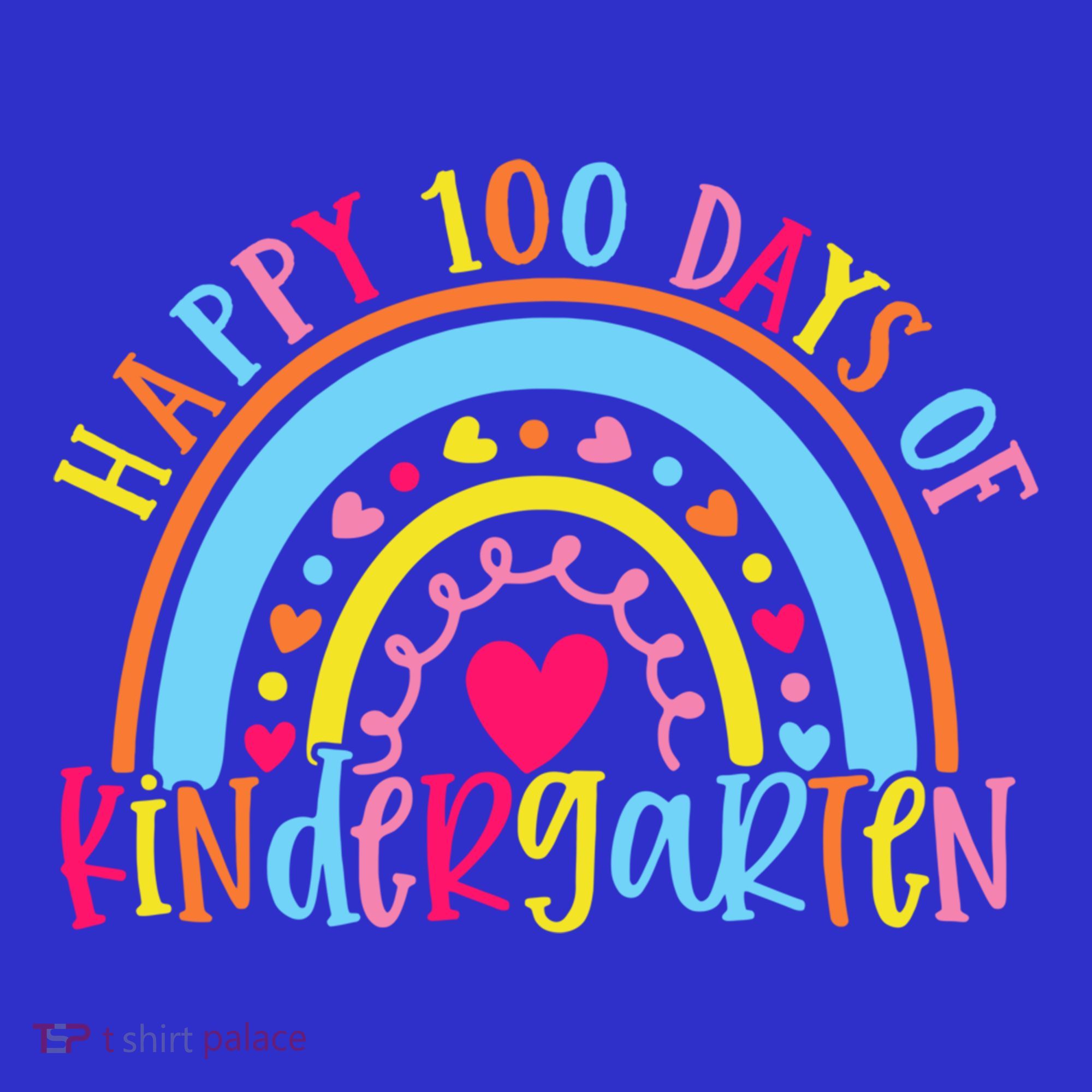 Happy 100 Days Of Kindergarten 100 Day Of School Rainbow Cool Gift Women's Tank Top