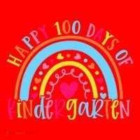 Happy 100 Days Of Kindergarten 100 Day Of School Rainbow Cool Gift Santa Hat thumb 1