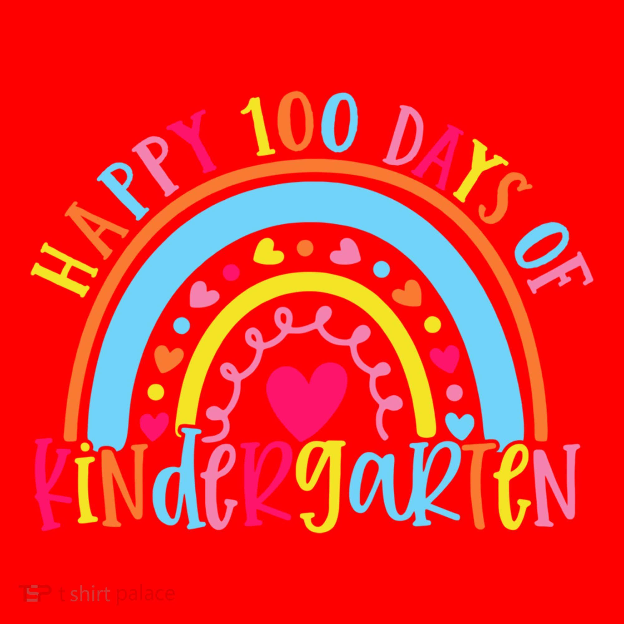 Happy 100 Days Of Kindergarten 100 Day Of School Rainbow Cool Gift Santa Hat