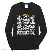Happy 101 Days Of School Funny Cute Dog Student Teacher Long Sleeve Shirt thumb 0