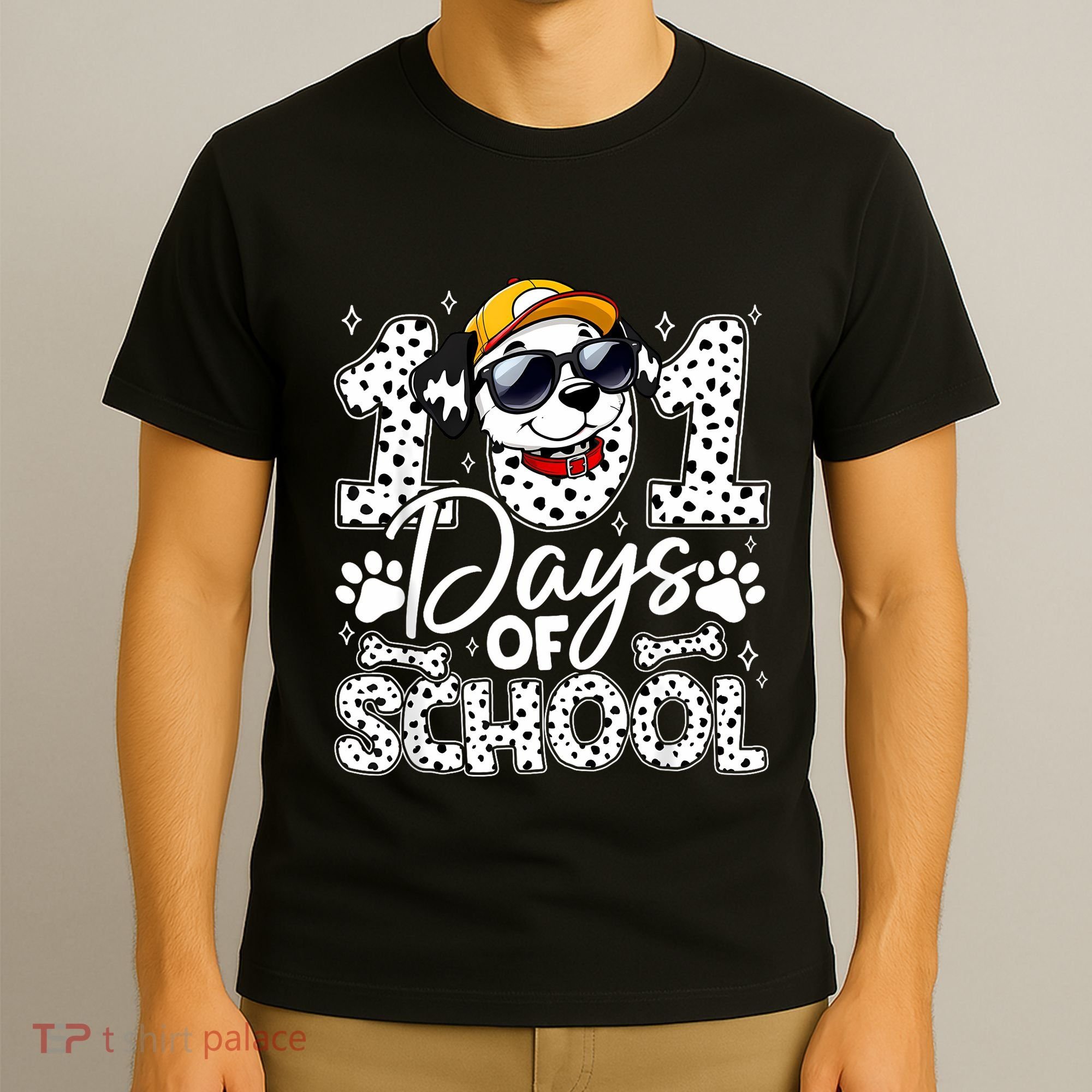 Happy 101 Days Of School Funny Cute Dog Student Teacher T-Shirt