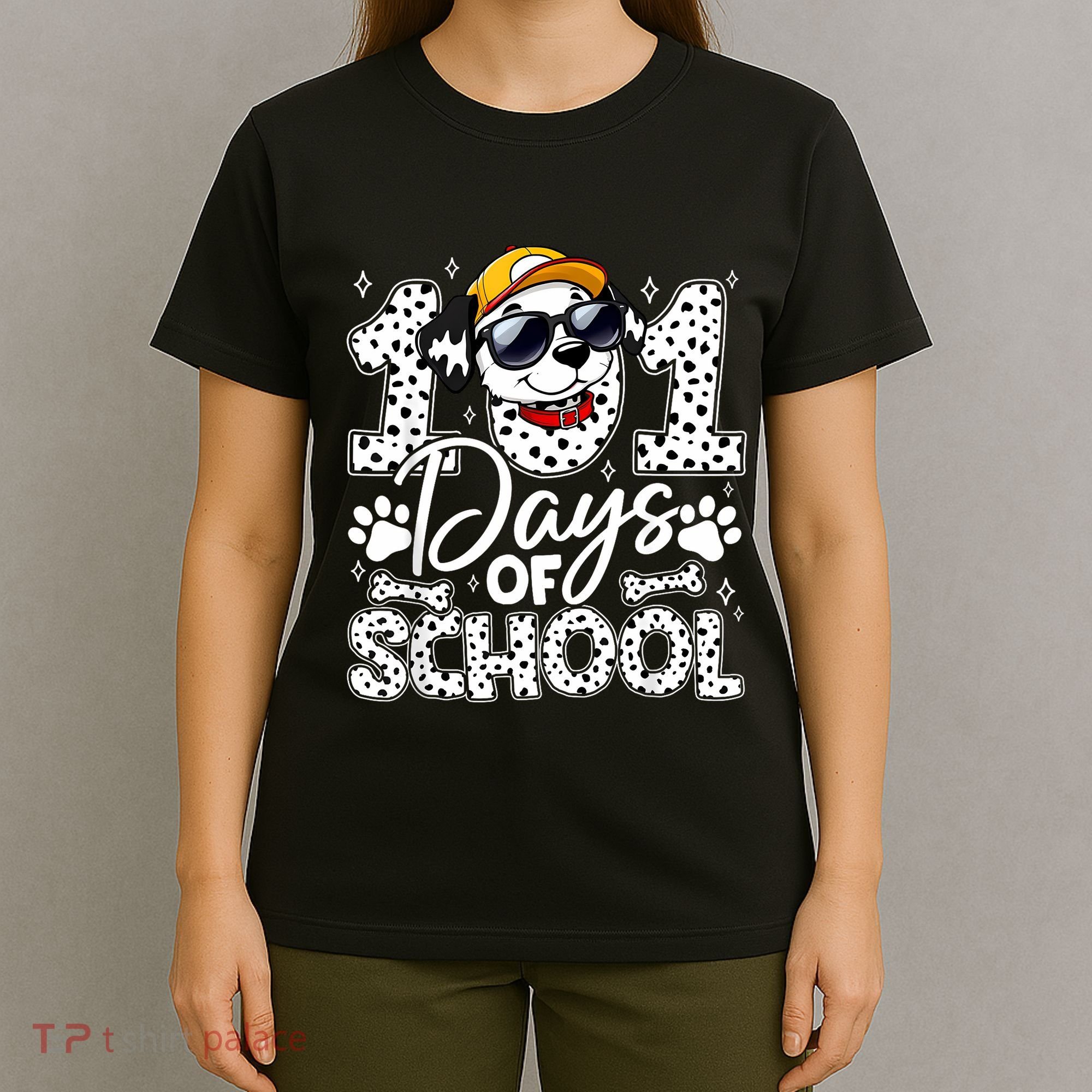 Happy 101 Days Of School Funny Cute Dog Student Teacher T-Shirt