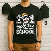Happy 101 Days Of School Funny Cute Dog Student Teacher T-Shirt thumb 6
