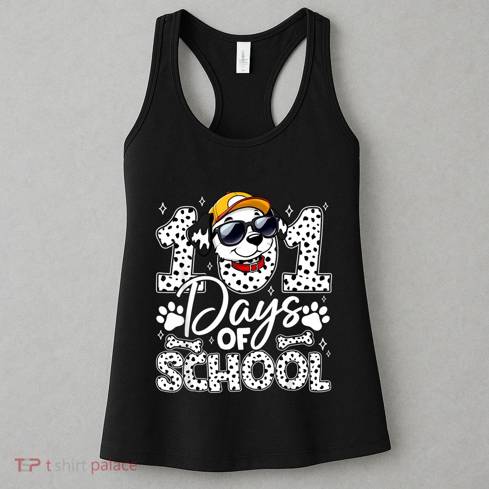 Happy 101 Days Of School Funny Cute Dog Student Teacher Women's Tank Top