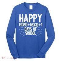 Happy 100 Days Of School 100th Day Of School Math Equation Gift Long Sleeve Shirt thumb 0
