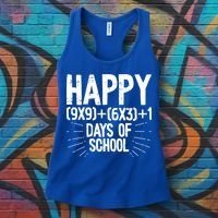 Happy 100 Days Of School 100th Day Of School Math Equation Gift Women's Tank Top thumb 3