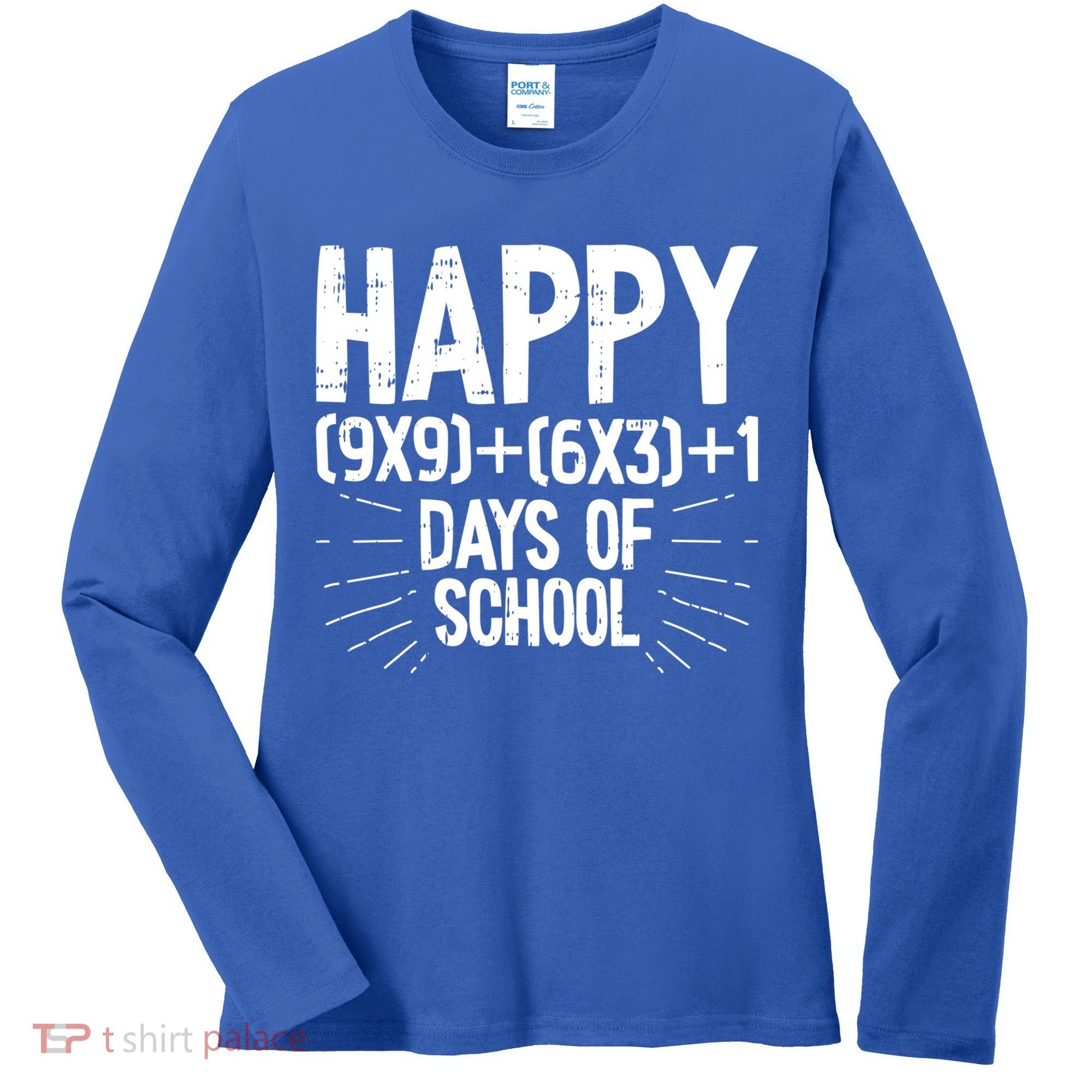 Happy 100 Days Of School 100th Day Of School Math Equation Gift Women's Long Sleeve Shirt
