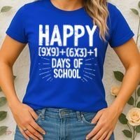 Happy 100 Days Of School 100th Day Of School Math Equation Gift Women's T-Shirt thumb 2