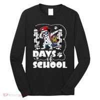 Happy 101 Days Of School Funny Dabbing Dog Pencil Long Sleeve Shirt thumb 0