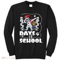 Happy 101 Days Of School Funny Dabbing Dog Pencil Sweatshirt thumb 0