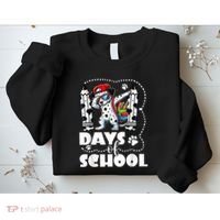 Happy 101 Days Of School Funny Dabbing Dog Pencil Sweatshirt thumb 2