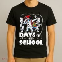 Happy 101 Days Of School Funny Dabbing Dog Pencil T-Shirt thumb 3