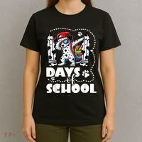 Happy 101 Days Of School Funny Dabbing Dog Pencil T-Shirt thumb 4