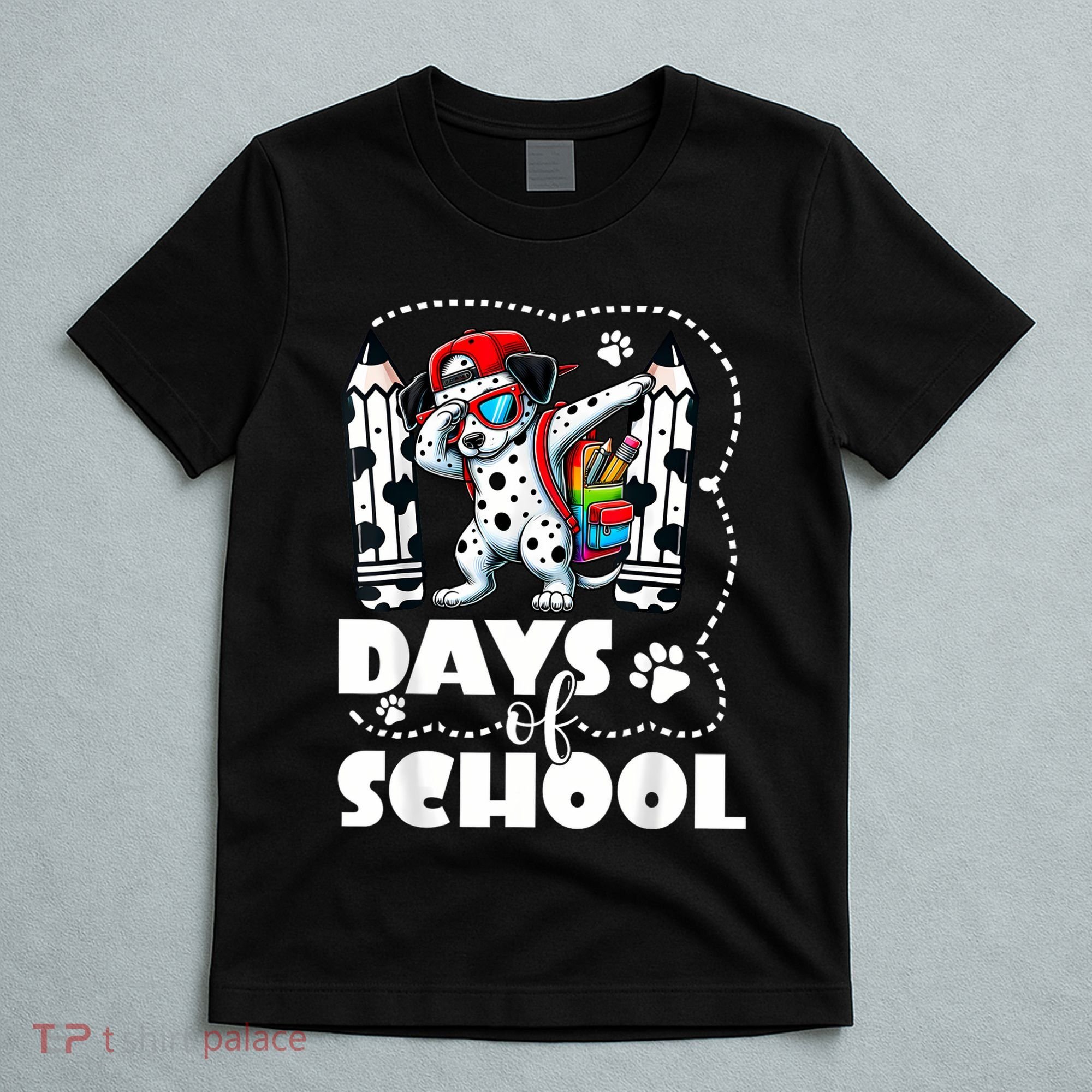 Happy 101 Days Of School Funny Dabbing Dog Pencil T-Shirt