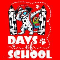 Happy 101 Days Of School Funny Dabbing Dog Pencil Santa Hat thumb 1