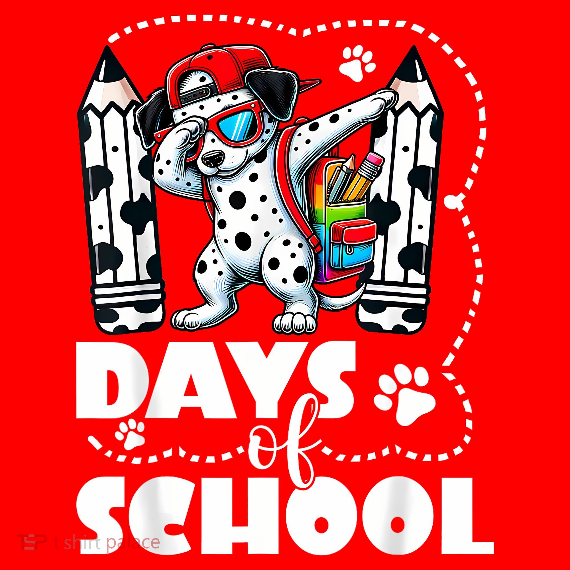 Happy 101 Days Of School Funny Dabbing Dog Pencil Santa Hat