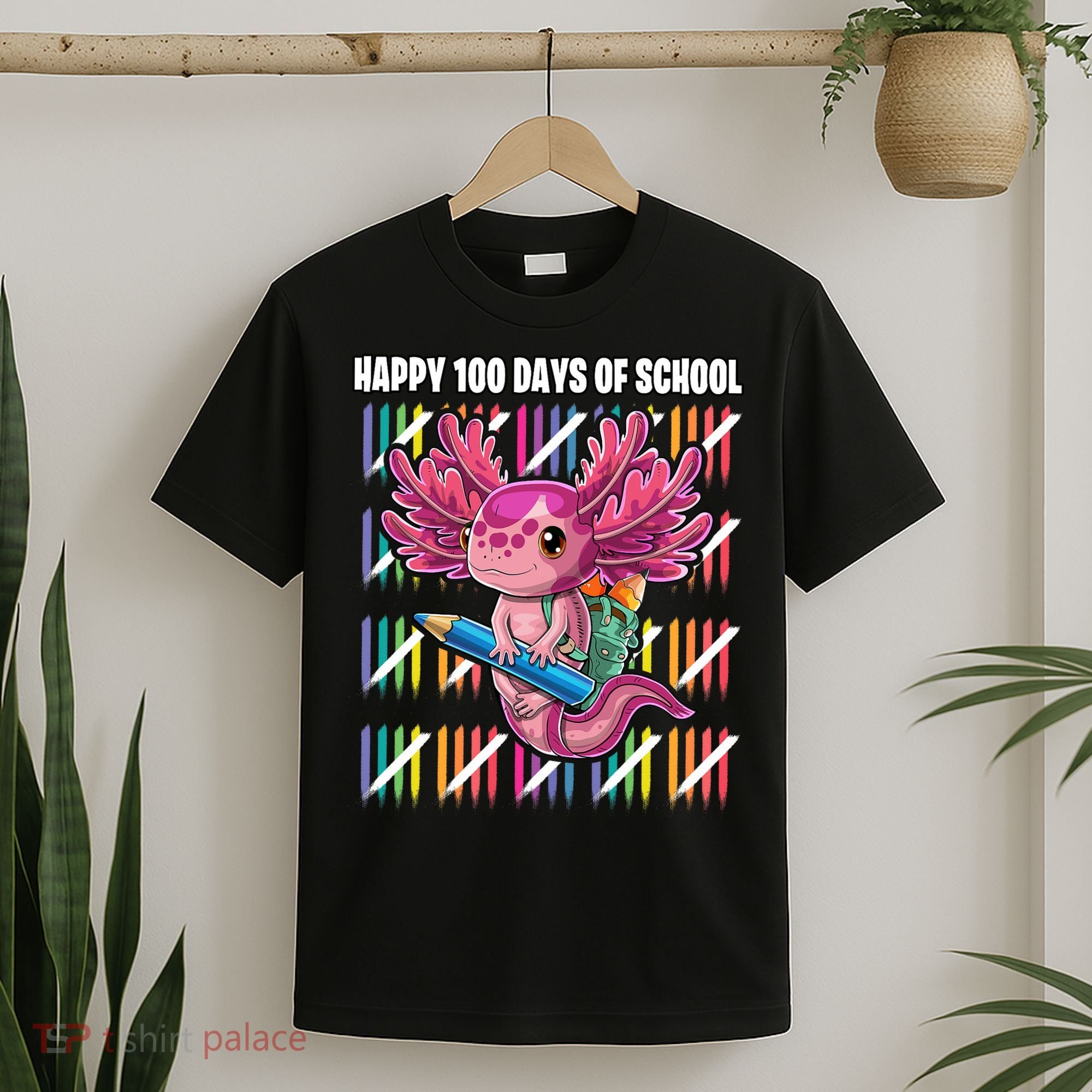 Happy 100 Days Of School Axolotl Kindergarten Costume T-Shirt