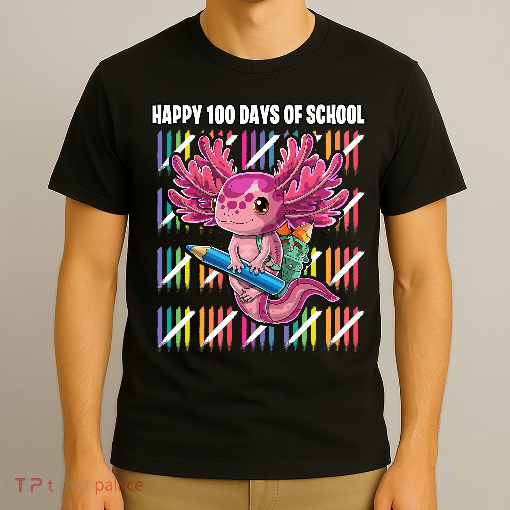 Happy 100 Days Of School Axolotl Kindergarten Costume T-Shirt