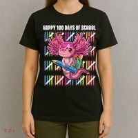 Happy 100 Days Of School Axolotl Kindergarten Costume T-Shirt thumb 4
