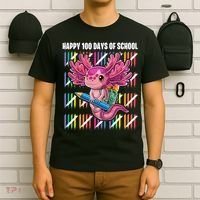 Happy 100 Days Of School Axolotl Kindergarten Costume T-Shirt thumb 6