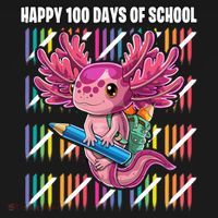 Happy 100 Days Of School Axolotl Kindergarten Costume Polo thumb 3