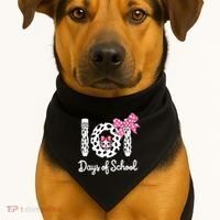 Happy 101 Days Of School Funny Student Teacher USA-Made Doggie Bandana thumb 1
