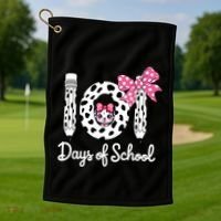 Happy 101 Days Of School Funny Student Teacher Golf Towel thumb 1
