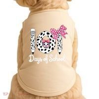 Happy 101 Days Of School Funny Student Teacher Doggie Tank thumb 0