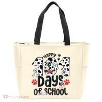 Happy 101 Days Of School Dog Tote Bag thumb 0