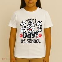 Happy 101 Days Of School Dog T-Shirt thumb 4