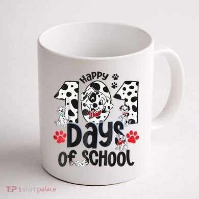 Happy 101 Days Of School Dog Coffee Mug back