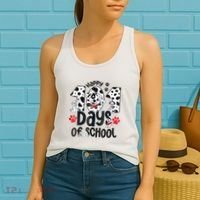 Happy 101 Days Of School Dog Women's Tank Top thumb 2