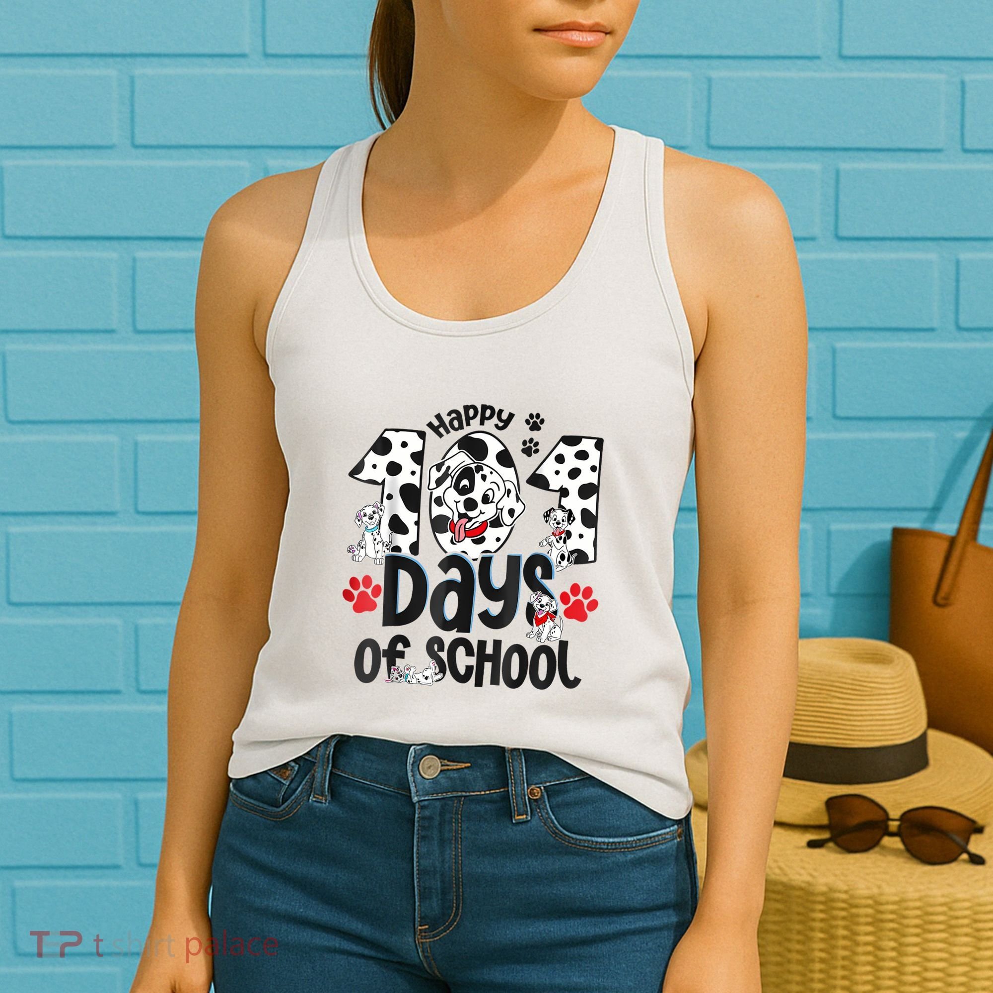 Happy 101 Days Of School Dog Women's Tank Top