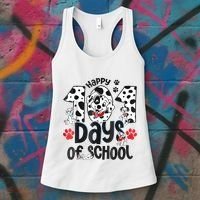Happy 101 Days Of School Dog Women's Tank Top thumb 3