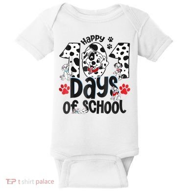 Happy 101 Days Of School Dog Baby Bodysuit