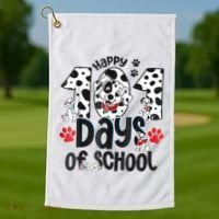 Happy 101 Days Of School Dog Golf Towel thumb 1
