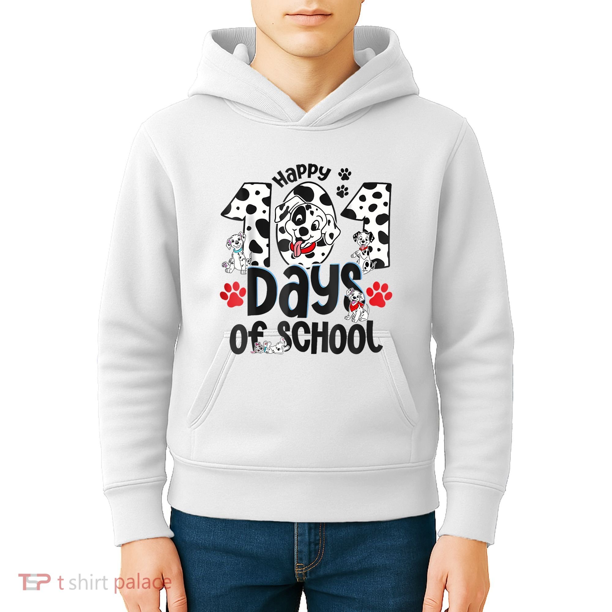 Happy 101 Days Of School Dog Kids Hoodie