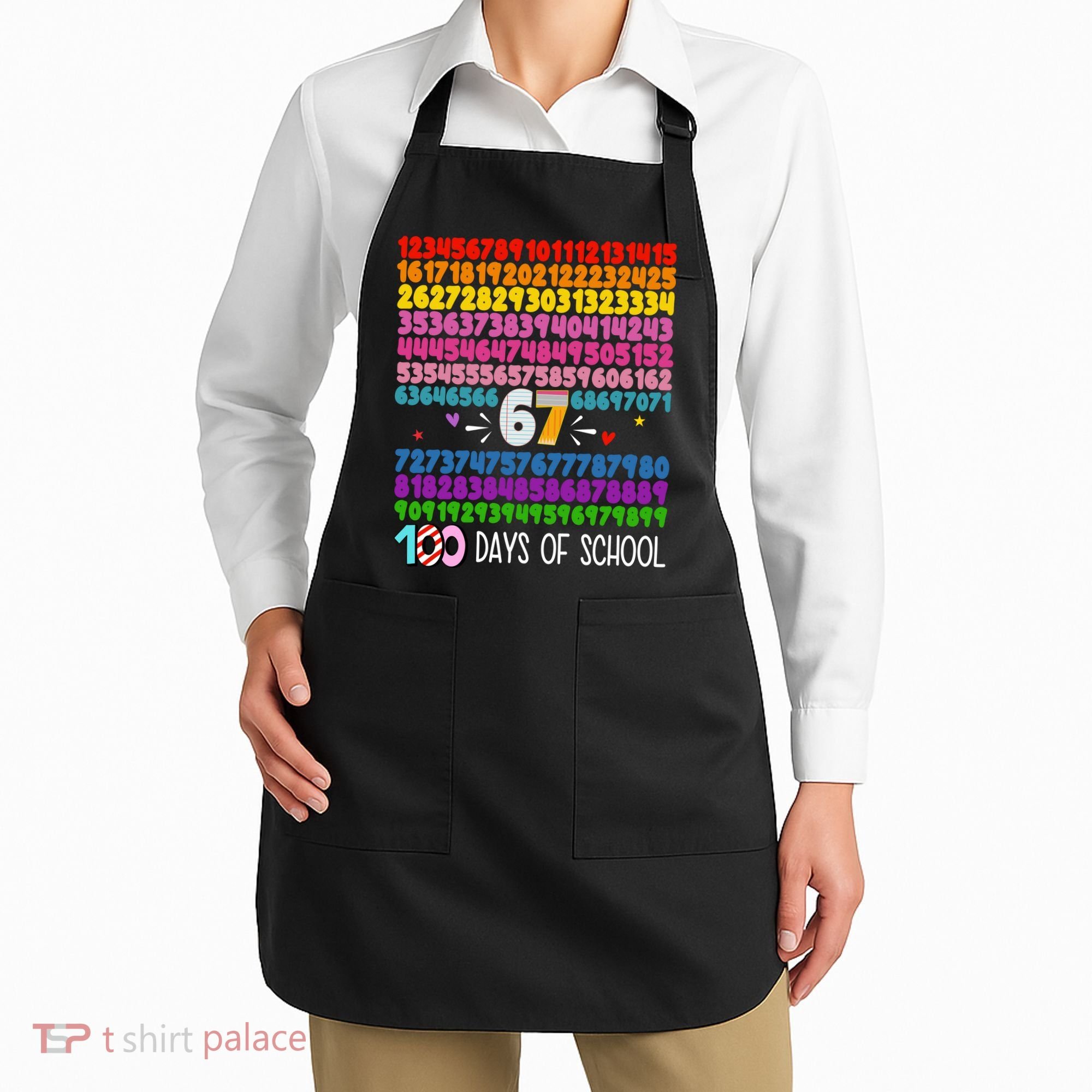 Happy 100 Days Of School Smarter 67 Teacher Students Apron