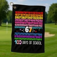 Happy 100 Days Of School Smarter 67 Teacher Students Golf Towel thumb 1