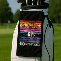 Happy 100 Days Of School Smarter 67 Teacher Students Golf Towel thumb 2