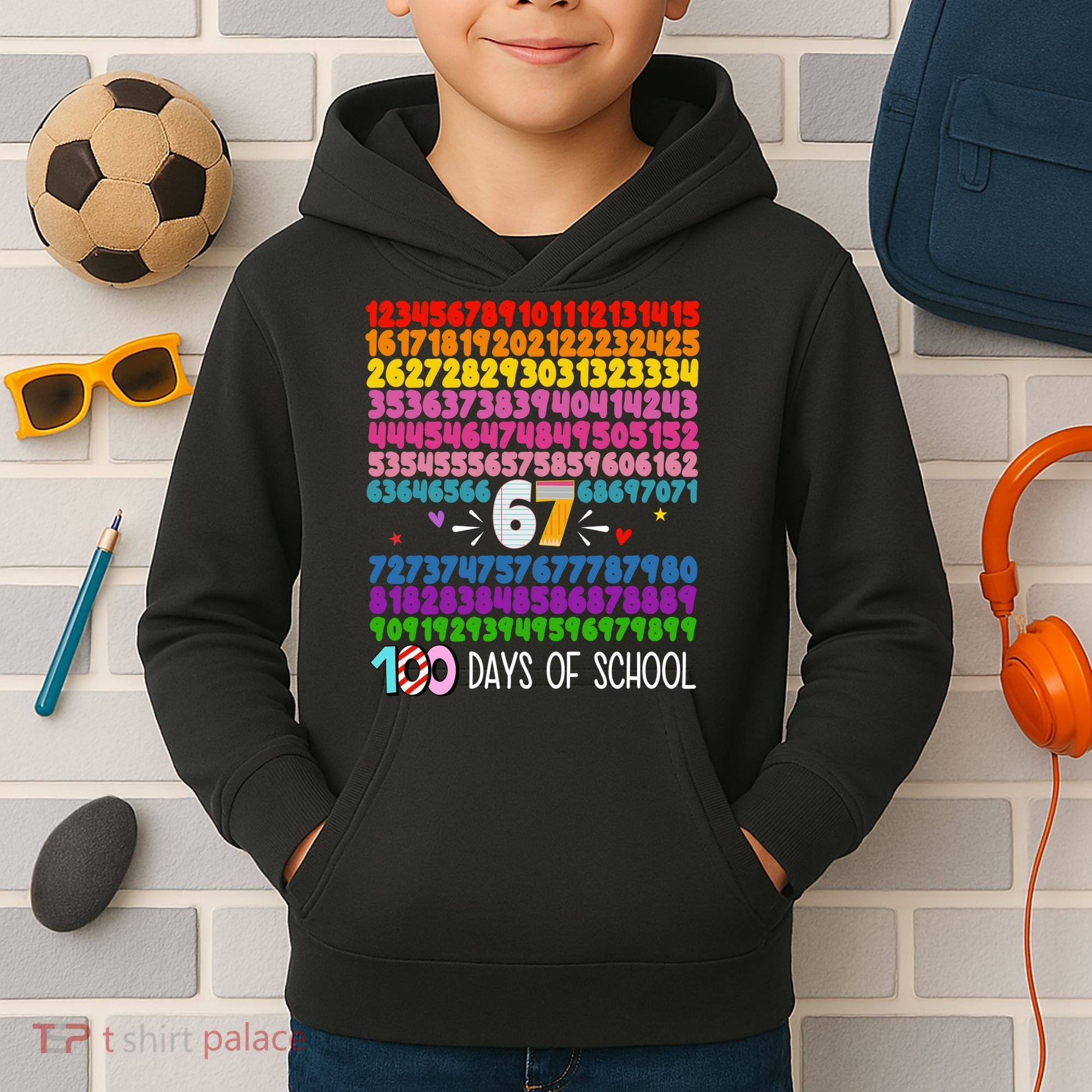Happy 100 Days Of School Smarter 67 Teacher Students Kids Hoodie