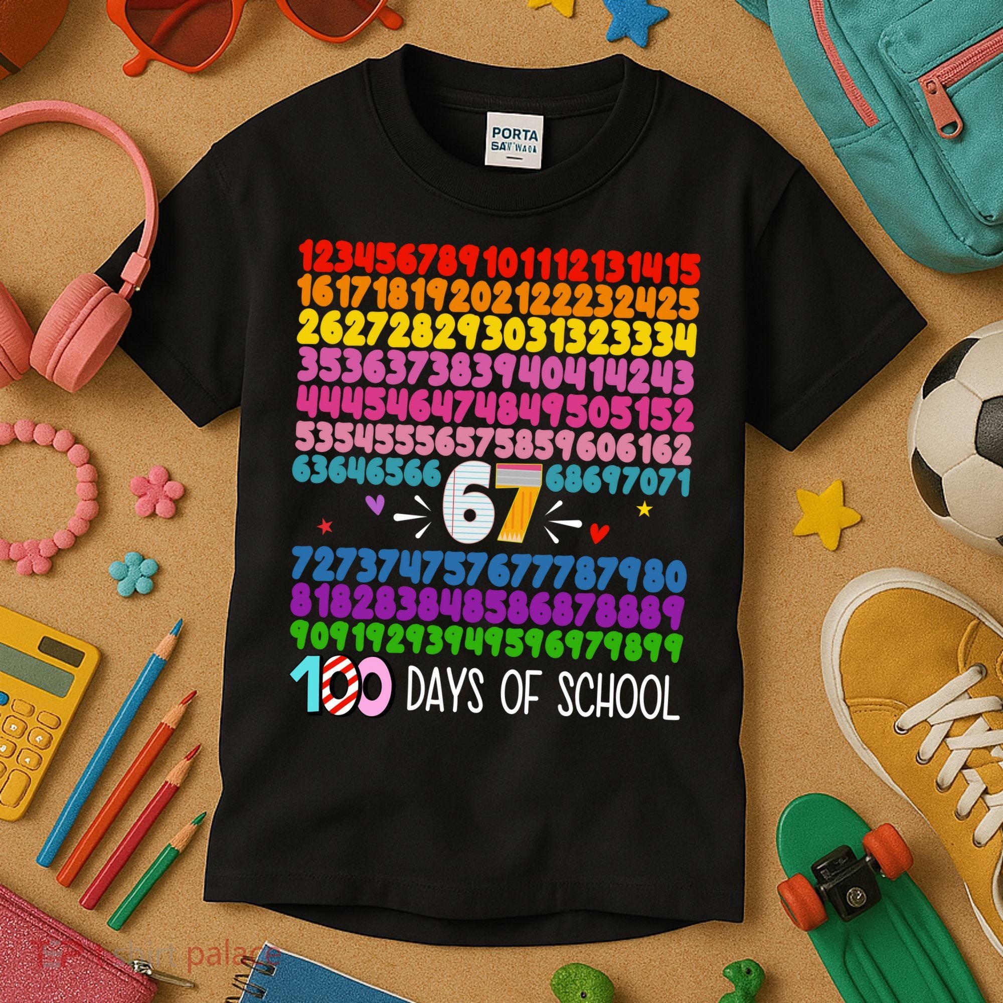 Happy 100 Days Of School Smarter 67 Teacher Students Kids T-Shirt
