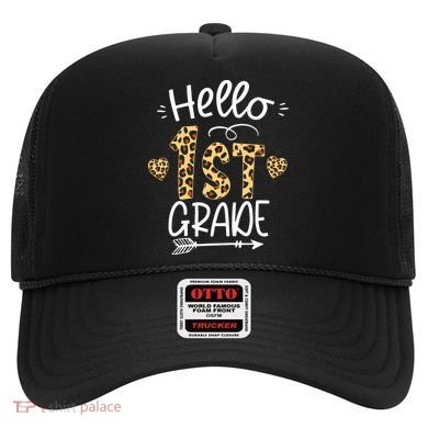 Hello 1st Grade Leopard Teacher Students Back To School First Day Of School Hat