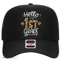 Hello 1st Grade Leopard Teacher Students Back To School First Day Of School Hat thumb 0