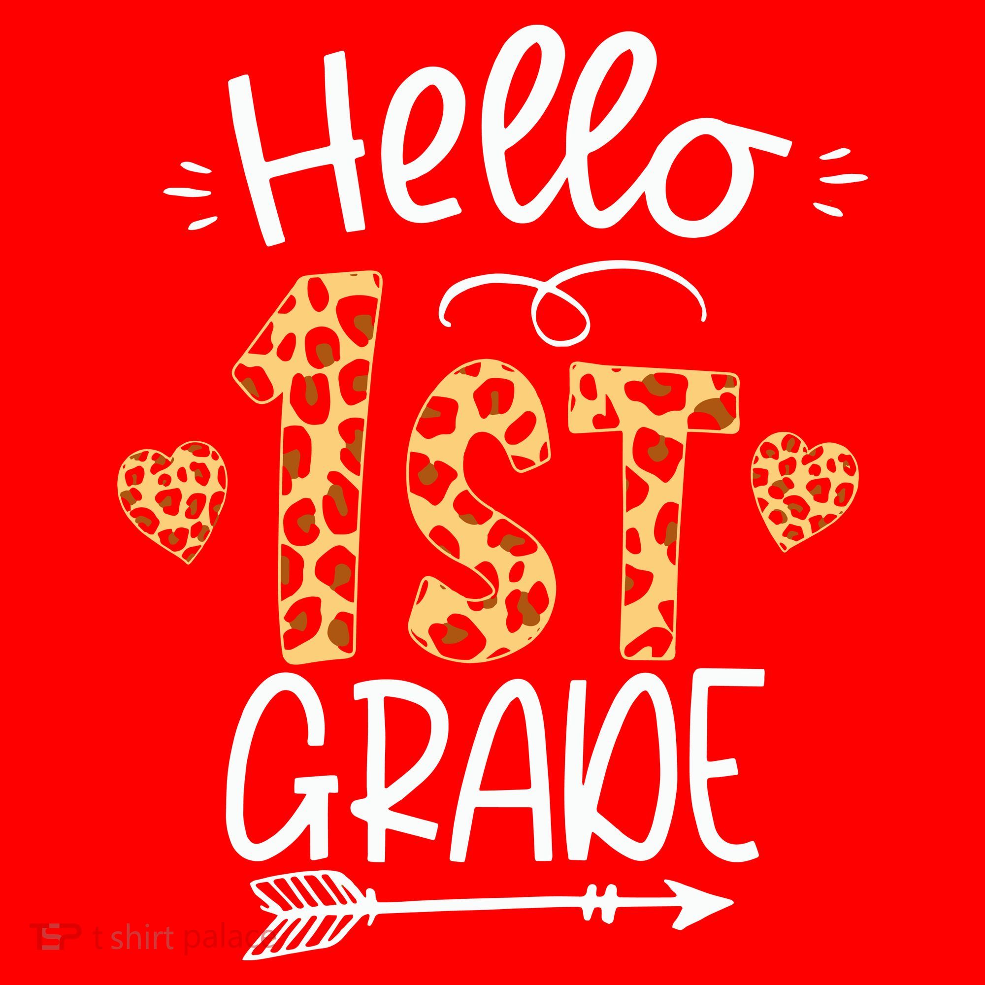 Hello 1st Grade Leopard Teacher Students Back To School First Day Of School Santa Hat